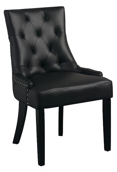 Torino Dining Chair with Back Ring - Black PU Leather