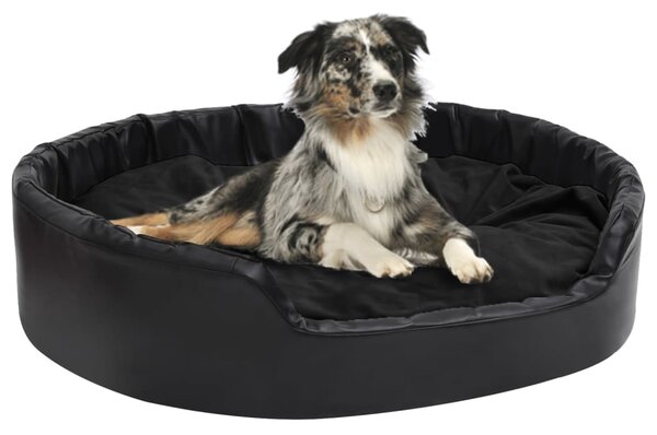 Dog Bed Black 99x89x21 cm Plush and Faux Leather