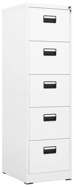 Filing Cabinet White 46x62x164 cm Steel