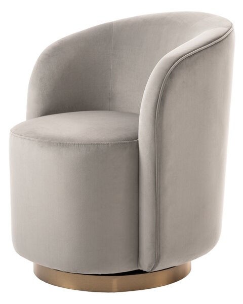 West End Swivel Dining Chair - Dove Grey - Brass Base