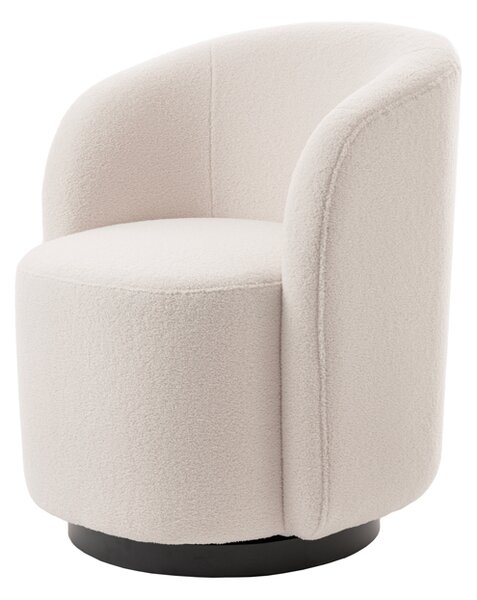 West End Dining Chair - Ivory Borg - Black Base