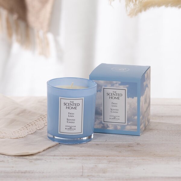 The Scented Home Fresh Linen Candle Blue