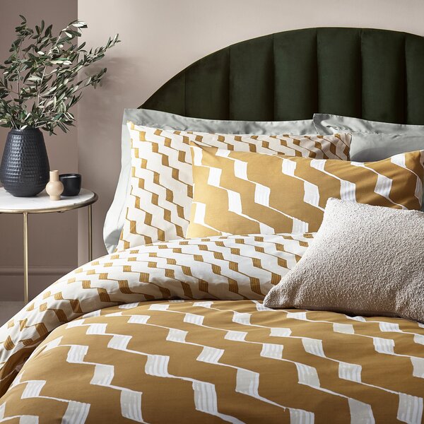 HÖEM Zabine Cotton Rich Duvet Cover & Pillowcase Set, Mustard