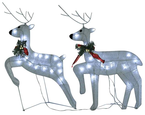 Christmas Reindeers 2 pcs White 40 LEDs