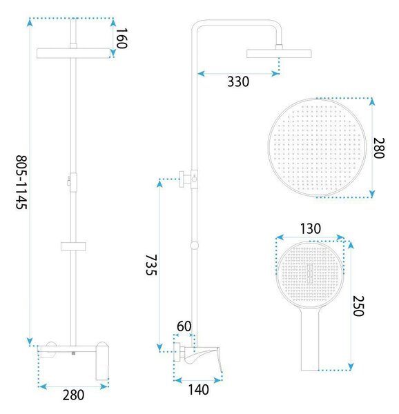 Shower set Rea Vision Titan