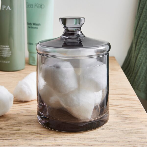 Glass Jar Small Grey Clear