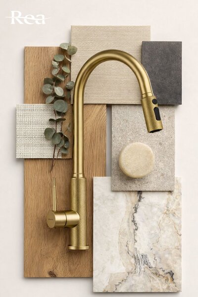 Kitchen faucet Rea Master Brush Gold
