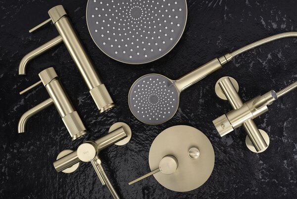 Shower faucet REA Lungo Stripe BRUSH GOLD
