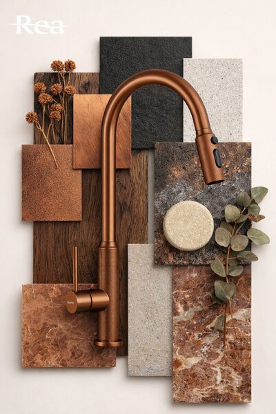 Kitchen faucet Rea Master Brush Copper