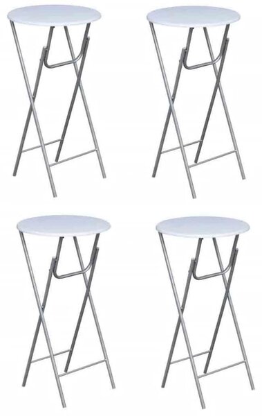 Bar Tables 4 pcs with MDF Tabletop White