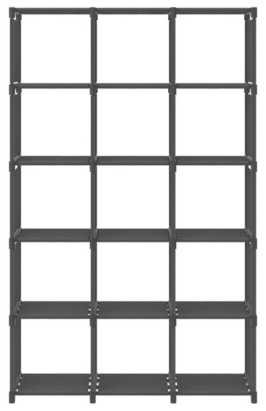 15-Cube Display Shelf Black 103x30x175.5 cm Fabric