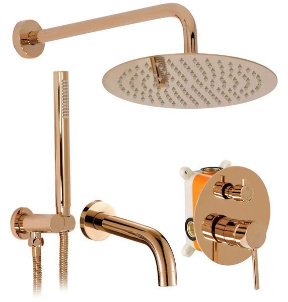 Built-in shower set Rea Lungo Copper + BOX