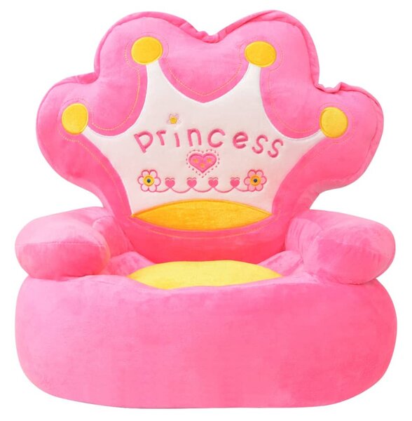 Plush Children's Chair Princess Pink