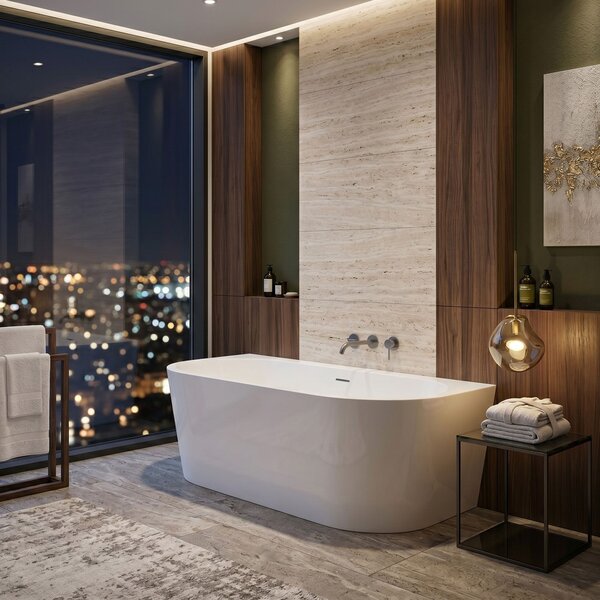 Wall acrylic bath Rea Capri 180cm