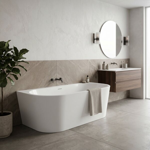 Wall acrylic bath Rea Capri 180cm