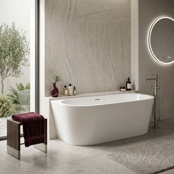 Wall acrylic bath Rea Capri 180cm