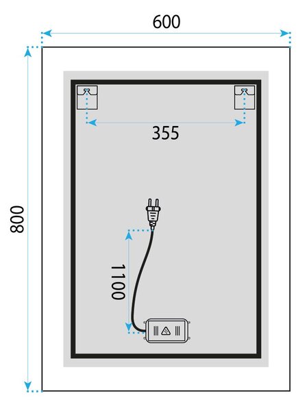 Mirror LED 60x80cm SAB-3426