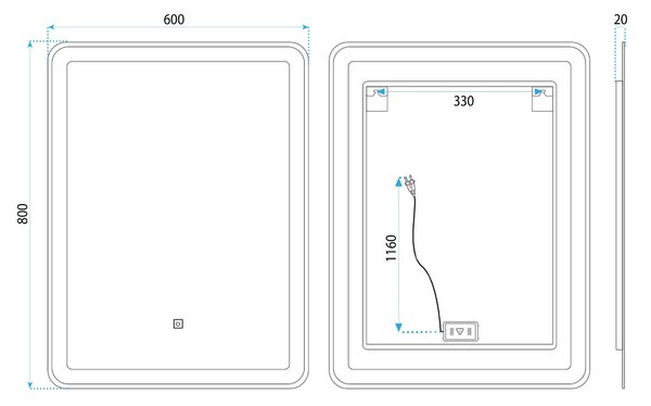 Mirror LED 60x80cm SAB-3451