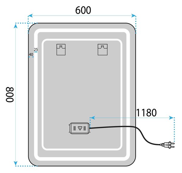 Mirror LED 60x80cm SAB-3436