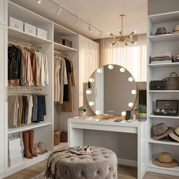 Mirror LED HOLLYWOOD L. Gold 50 cm