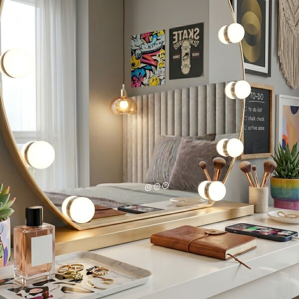 Mirror LED HOLLYWOOD L. Gold 50 cm