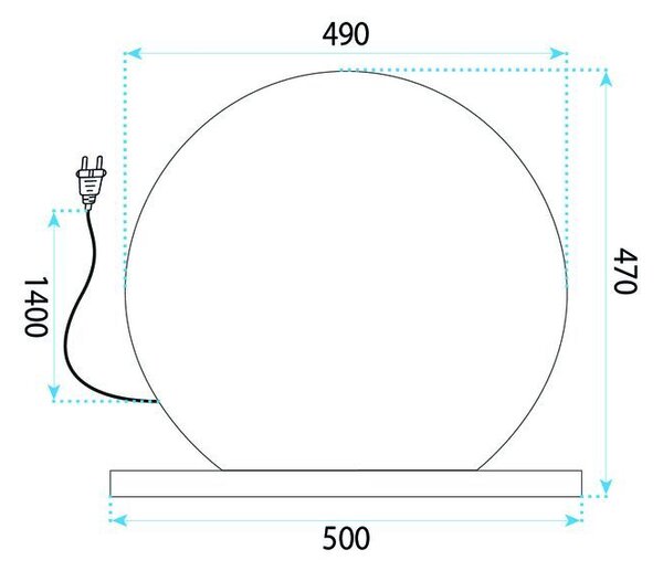 Mirror LED HOLLYWOOD L. Gold 50 cm