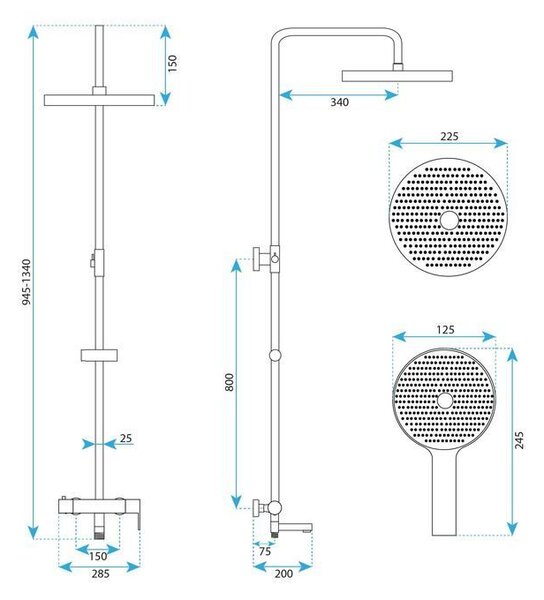 Shower Set Rea Arcos Titan