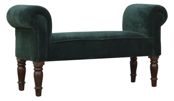 Emerald Green Upholstered Velvet Bench