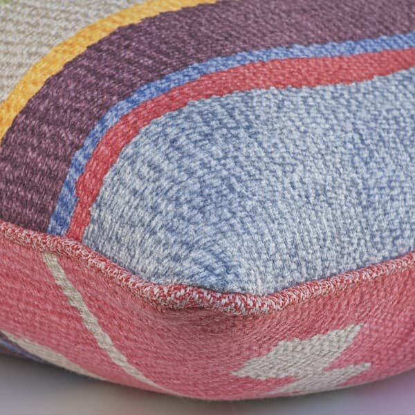 Indus Multi, Sustainable Feather, Cushion - Andrew Martin Linen Blend Ikat & Stripe