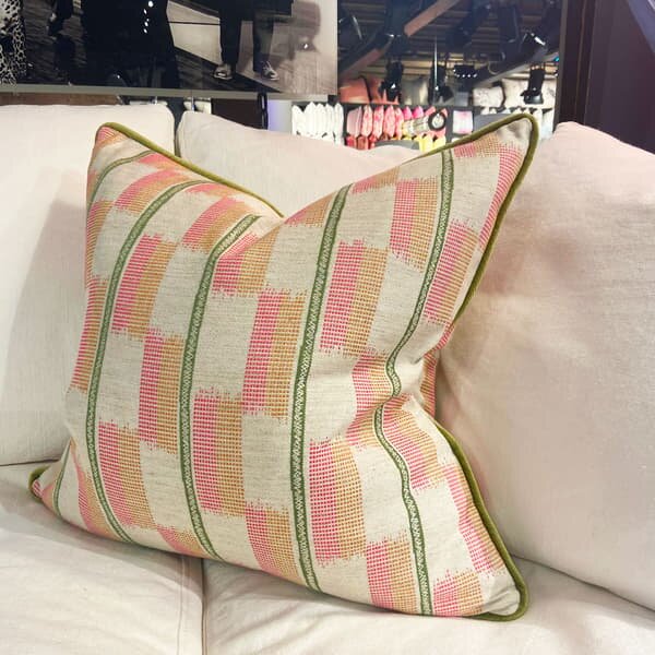 Positano Parasol, Sustainable Feather, Cushion - Andrew Martin Cotton Blend Geometric