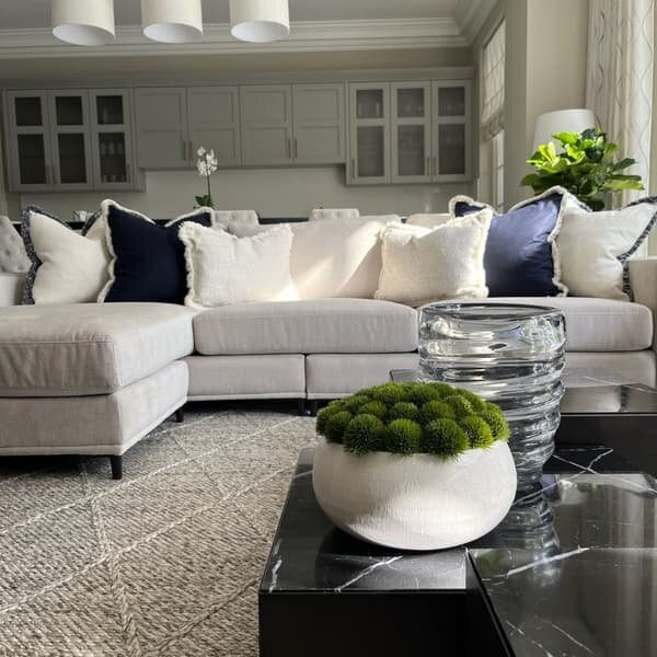 Beagle Salt/Moscow Mule, Sustainable Feather, Cushion, Salt & Moscow Mule - Andrew Martin With Trim/Fringe & Linen & Linen Blend Plain