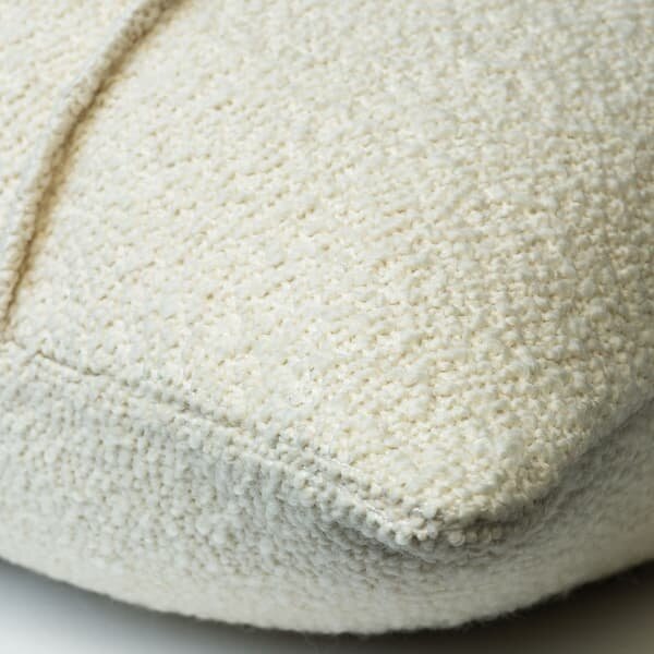 Allegra Ivory, Sustainable Feather, Cushion, 55cm x 55cm - Andrew Martin Bouclé & Cotton Blend & Wool Blend Plain