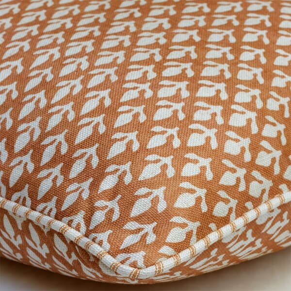 Bud Orange, Sustainable Feather, Cushion - Andrew Martin Eco-conscious & Linen Blend & Viscose Blend Floral & Small Prints