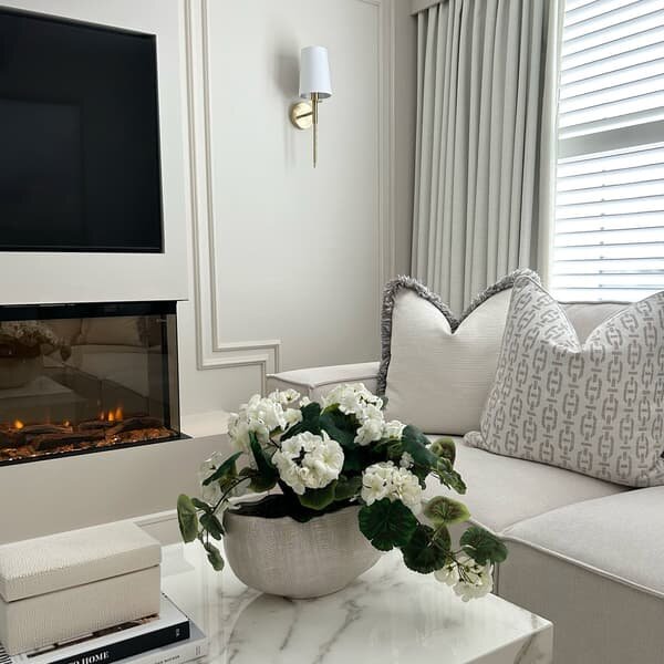 Burlington Cloud, Sustainable Feather, Cushion - Andrew Martin Sophie Paterson Cotton Blend & Linen Blend Geometric