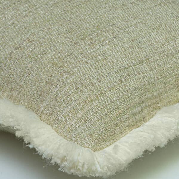 Wren Moss, Sustainable Feather, Cushion, 55cm x 55cm - Andrew Martin Sophie Paterson With Trim/Fringe & Cotton Blend & Linen Blend & Viscose Blend & W