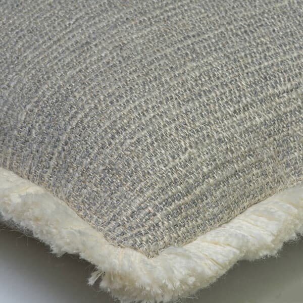 Wren Storm, Sustainable Feather, Cushion, 55cm x 55cm - Andrew Martin Sophie Paterson With Trim/Fringe & Cotton Blend & Linen Blend & Viscose Blend &