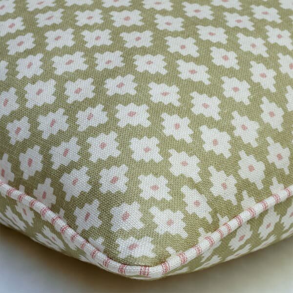 Maze Fennel, Sustainable Feather, Cushion - Andrew Martin Eco-conscious & Linen Blend & Viscose Blend Geometric & Small Prints