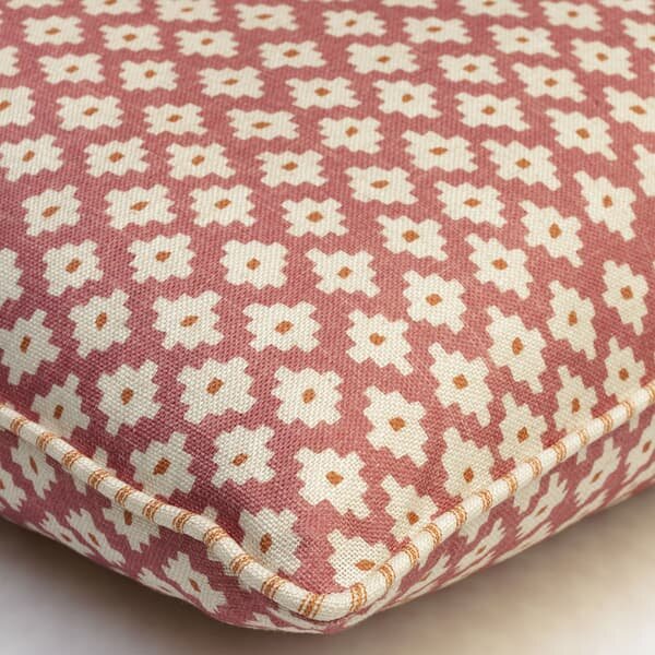 Maze Pink, Sustainable Feather, Cushion - Andrew Martin Eco-conscious & Linen Blend & Viscose Blend Geometric & Small Prints
