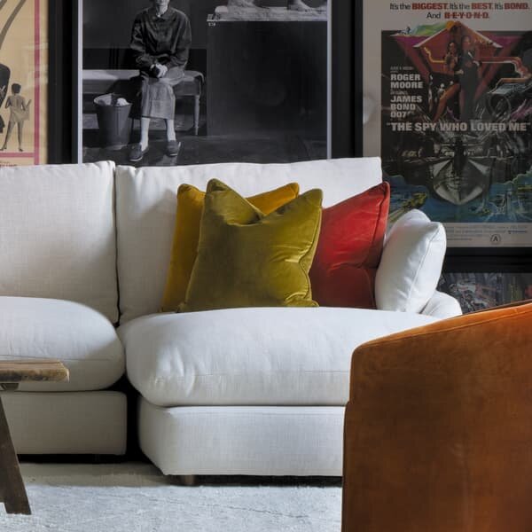 Medici Olive, Sustainable Feather, Cushion - Andrew Martin Eco-conscious & Cotton & Velvet Plain