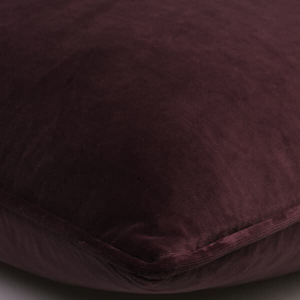 Medici Fig, Sustainable Feather, Cushion - Andrew Martin Eco-conscious & Cotton & Velvet Plain