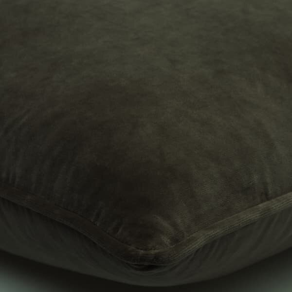 Medici Charcoal, Sustainable Feather, Cushion - Andrew Martin Eco-conscious & Cotton & Velvet Plain