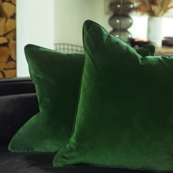 Medici Forest, Sustainable Feather, Cushion - Andrew Martin Eco-conscious & Cotton & Velvet Plain