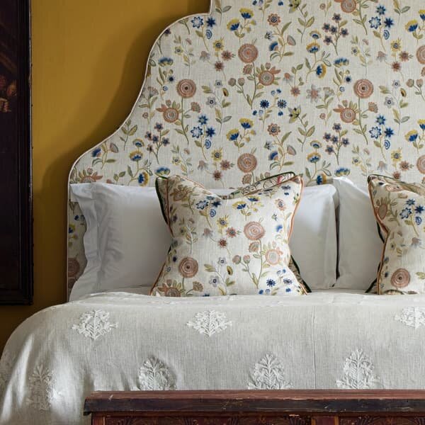 Fable Woodland, Sustainable Feather, Cushion - Andrew Martin Linen & Linen Blend Embroidered & Floral