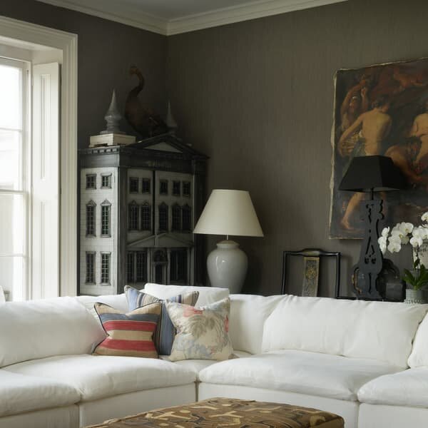 Es Cavalet 2, Sustainable Feather, Cushion, 50cm x 50cm - Andrew Martin Cotton Blend Stripe