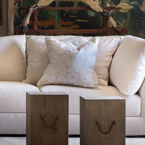 Alba Ivory, Sustainable Feather, Cushion - Andrew Martin Linen & Linen Blend Embroidered & Floral