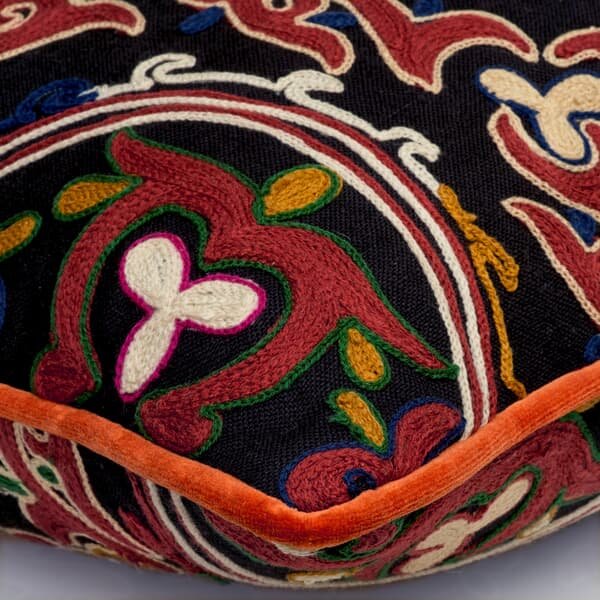 Yurt Ember, Sustainable Feather, Cushion - Andrew Martin Linen & Linen Blend Embroidered & Floral & Geometric