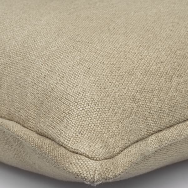 Rocco Natural, Sustainable Feather, Cushion, 55cm x 55cm - Andrew Martin With Trim/Fringe & Linen & Linen Blend Plain