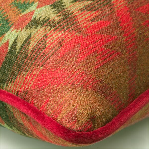 Mendoza Malbec, Sustainable Feather, Cushion, 55cm x 55cm, Red - Andrew Martin Wool Geometric & Kilim