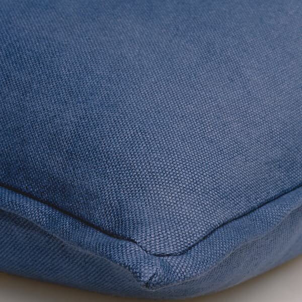 Rocco Denim, Sustainable Feather, Cushion, 55cm x 55cm - Andrew Martin With Trim/Fringe & Linen & Linen Blend Plain