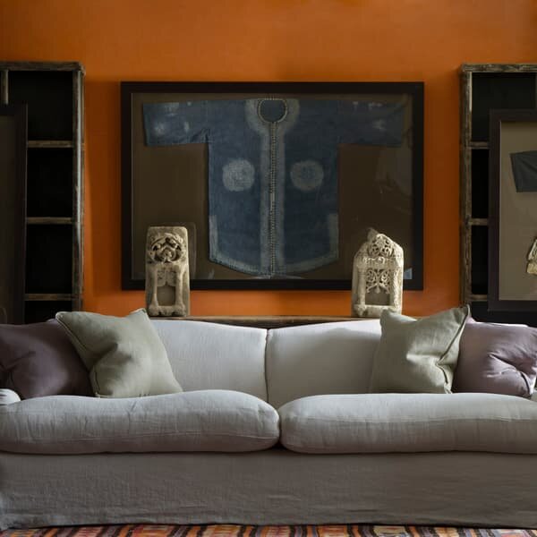 Rocco Sage, Sustainable Feather, Cushion, 55cm x 55cm - Andrew Martin With Trim/Fringe & Linen & Linen Blend Plain